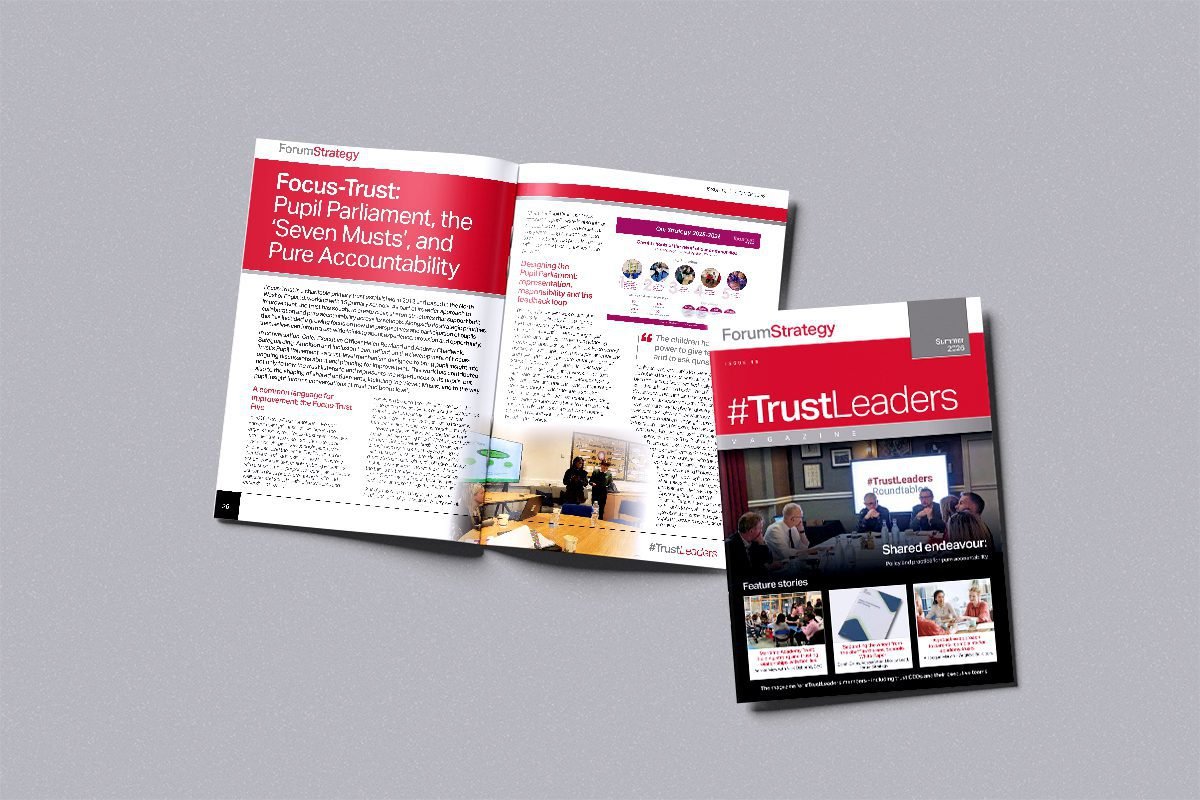 Mock-up of TrustLeaders Magazine, Winter 2023